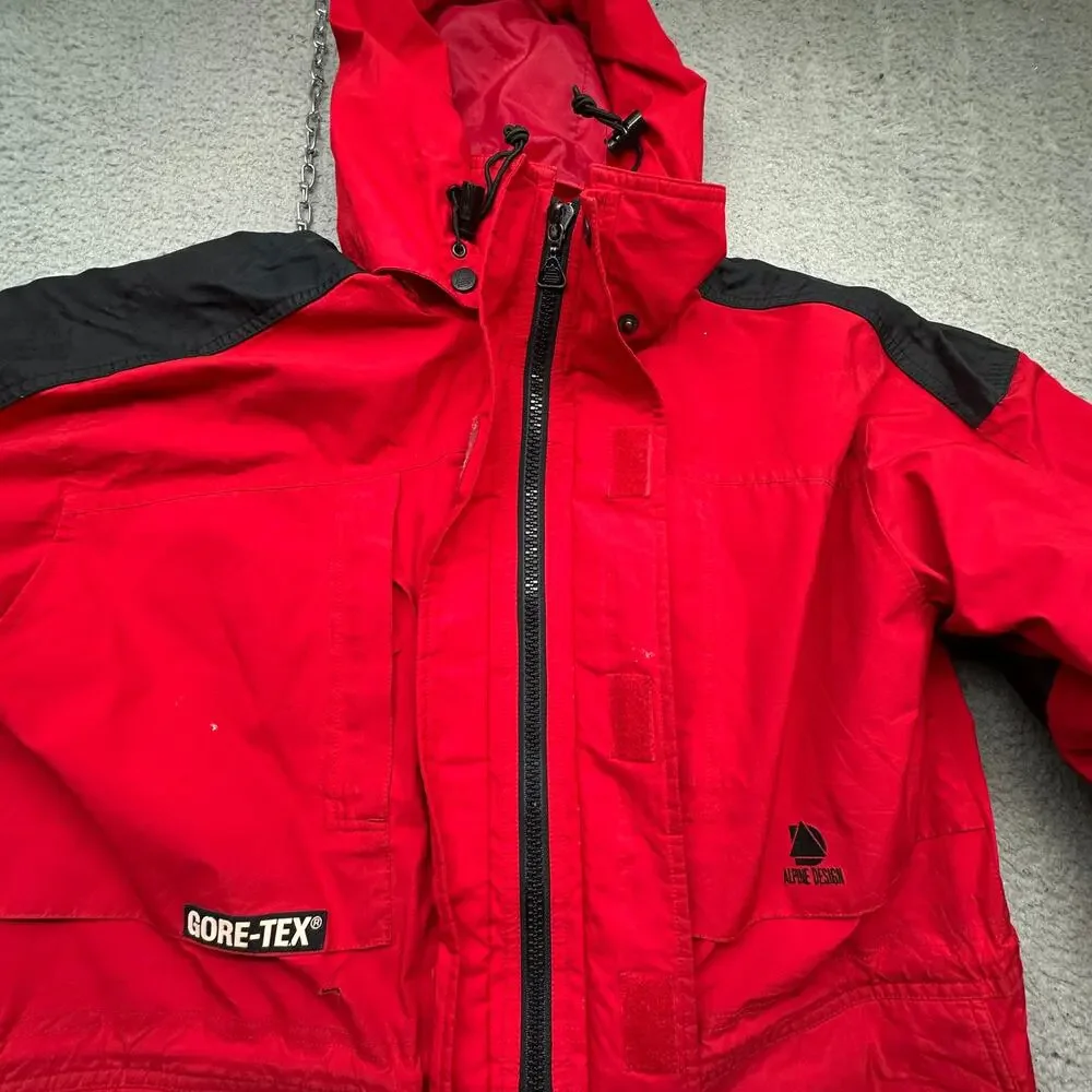 Vintage Alpine Design 91215 Gore-Tex Full Zip Hydrofil Jacket Mens Large Snow